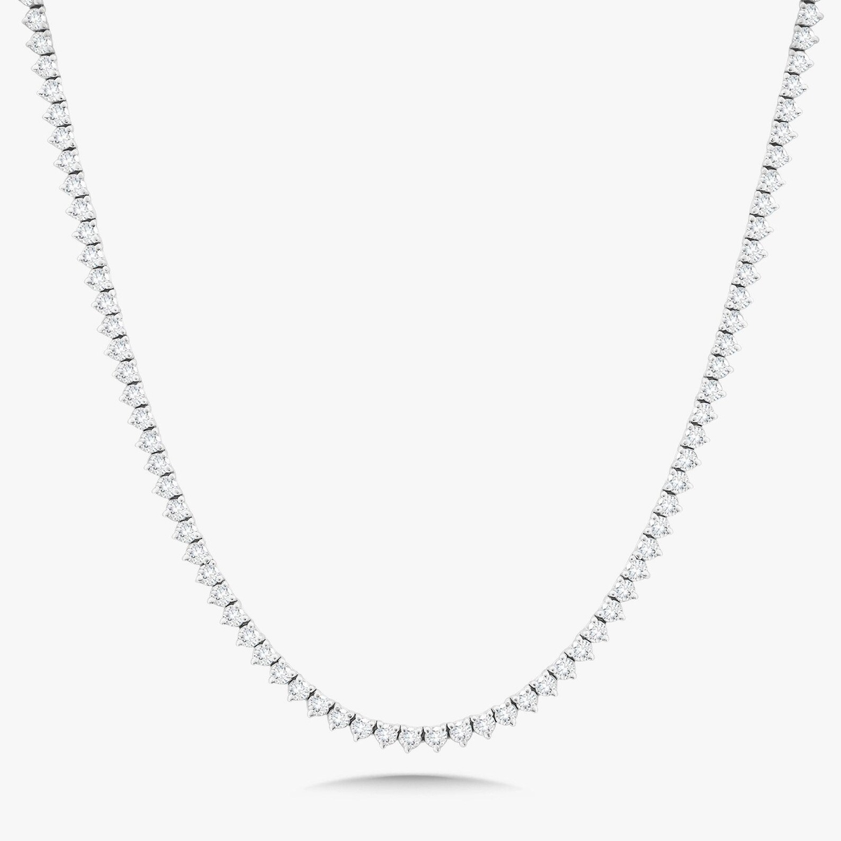 By Charis Diamonds Three Prong Lab Diamond Tennis Necklace
