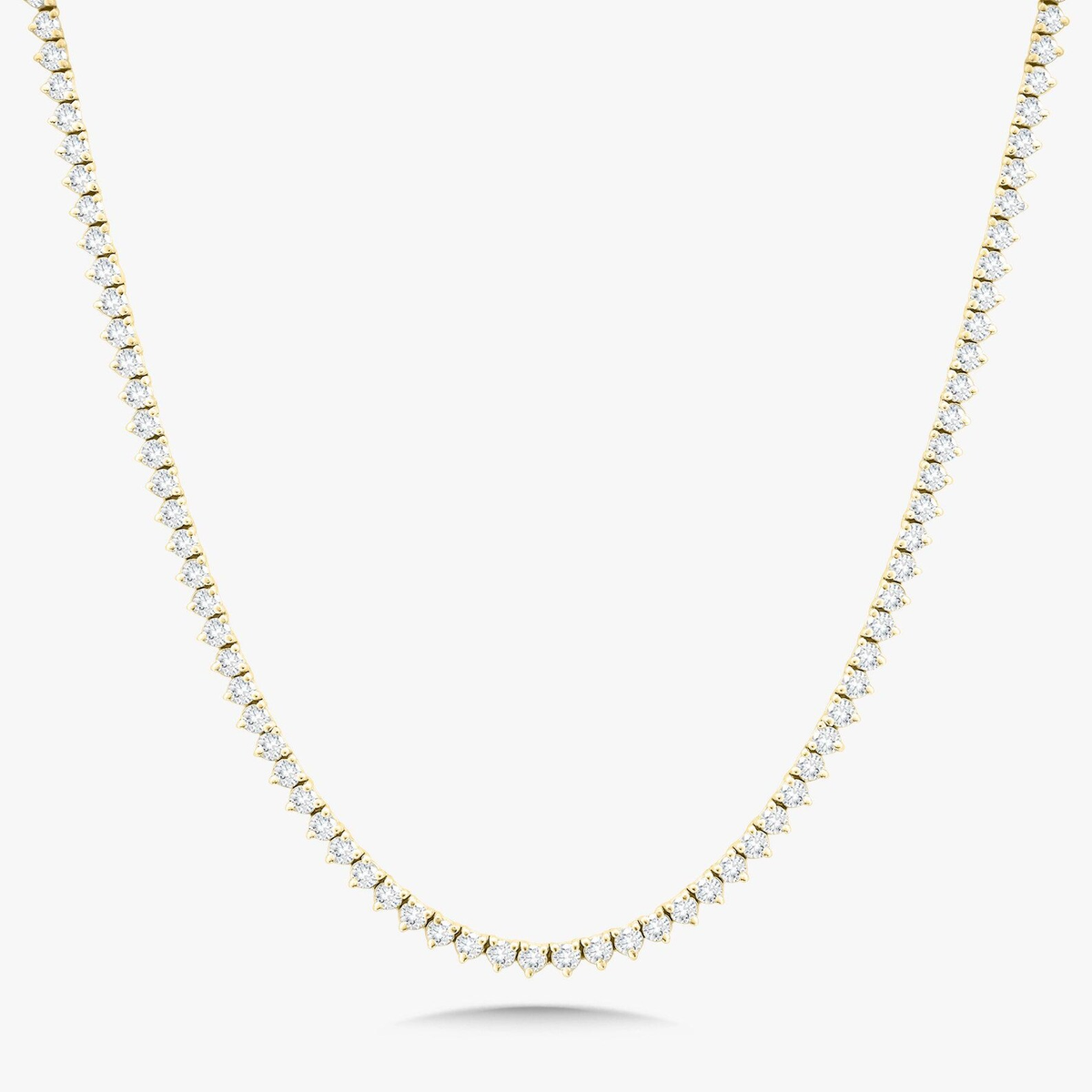 By Charis Diamonds Three Prong Lab Diamond Tennis Necklace
